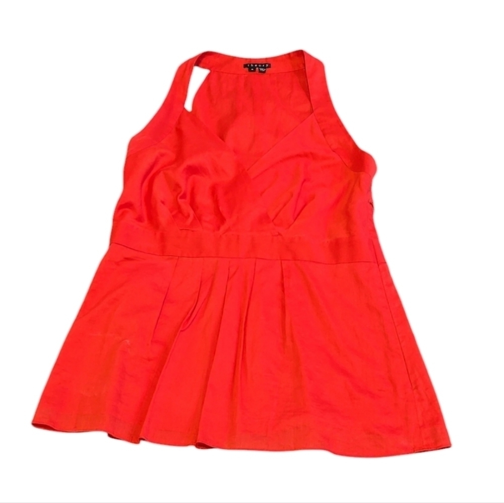 Theory Women Office V neck Sleeveless Top Blouse sz M